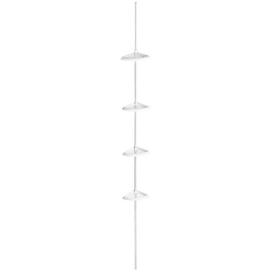 White 4 Tier Corner Shelf Unit
