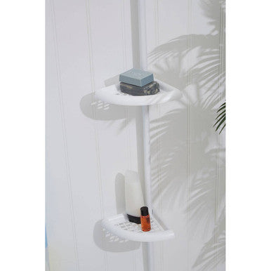 White 4 Tier Corner Shelf Unit