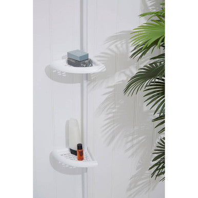 White 4 Tier Corner Shelf Unit
