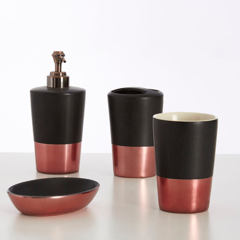 Black Alpha Toothbrush Holder with Metallic Base