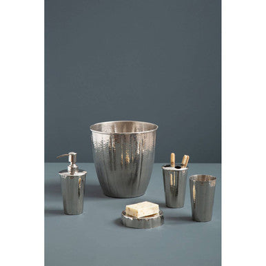 Hammered Nickel Toothbrush Holder