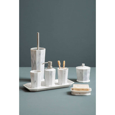 Grey Bathroom Tumbler for Sink and Storage
