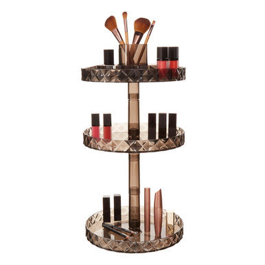 Three Tier Revolving Black Cosmetic Organiser