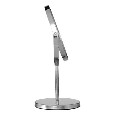 Silver Effect Metal Swivel Table Mirror