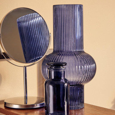 Silver Effect Metal Swivel Table Mirror