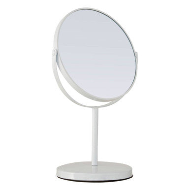 White Metal Swivel Large Table Mirror