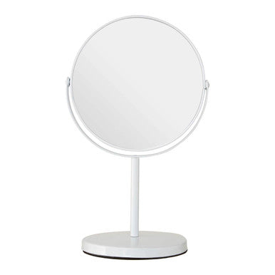 White Metal Swivel Large Table Mirror