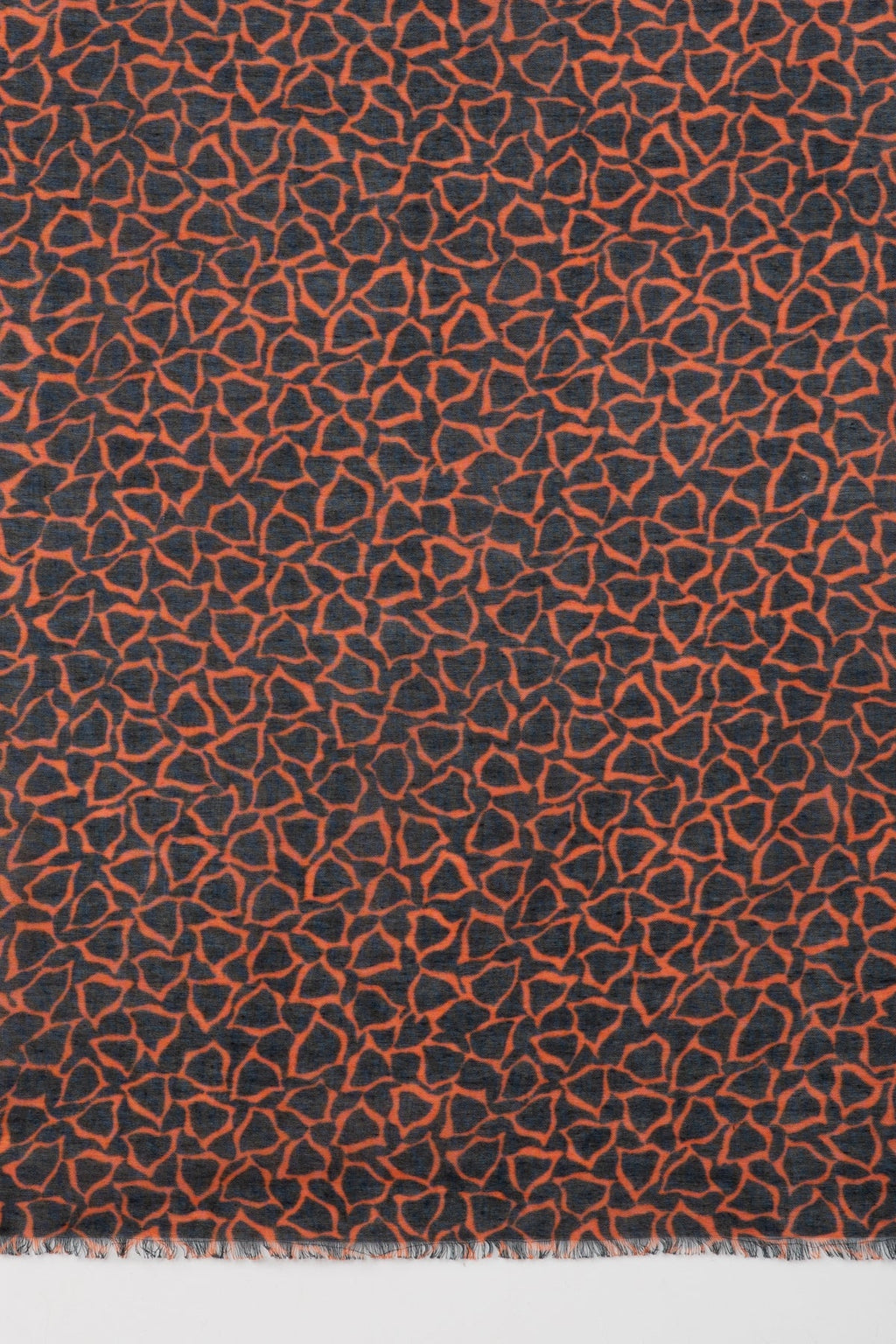 Plectrum Print Cotton Modal Scarf in Orange and Black
