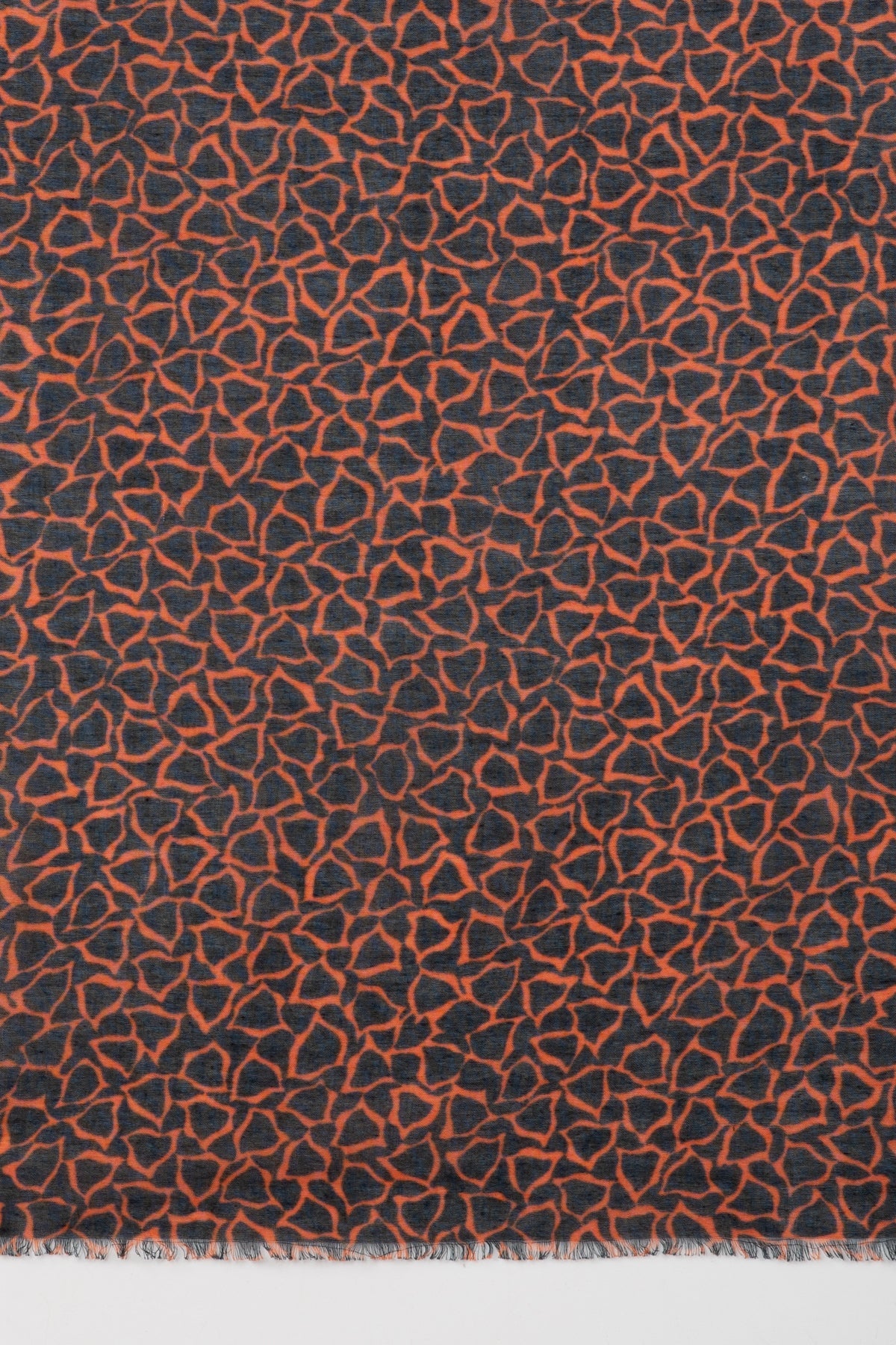 Plectrum Print Cotton Modal Scarf in Orange and Black