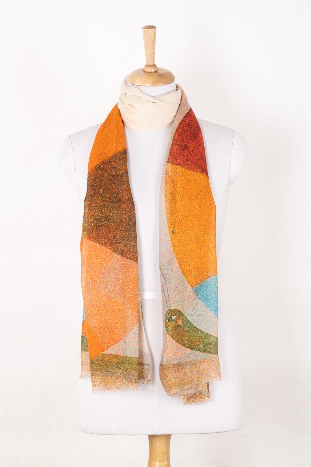 Snail Print Cotton Modal Scarf Multicoloured