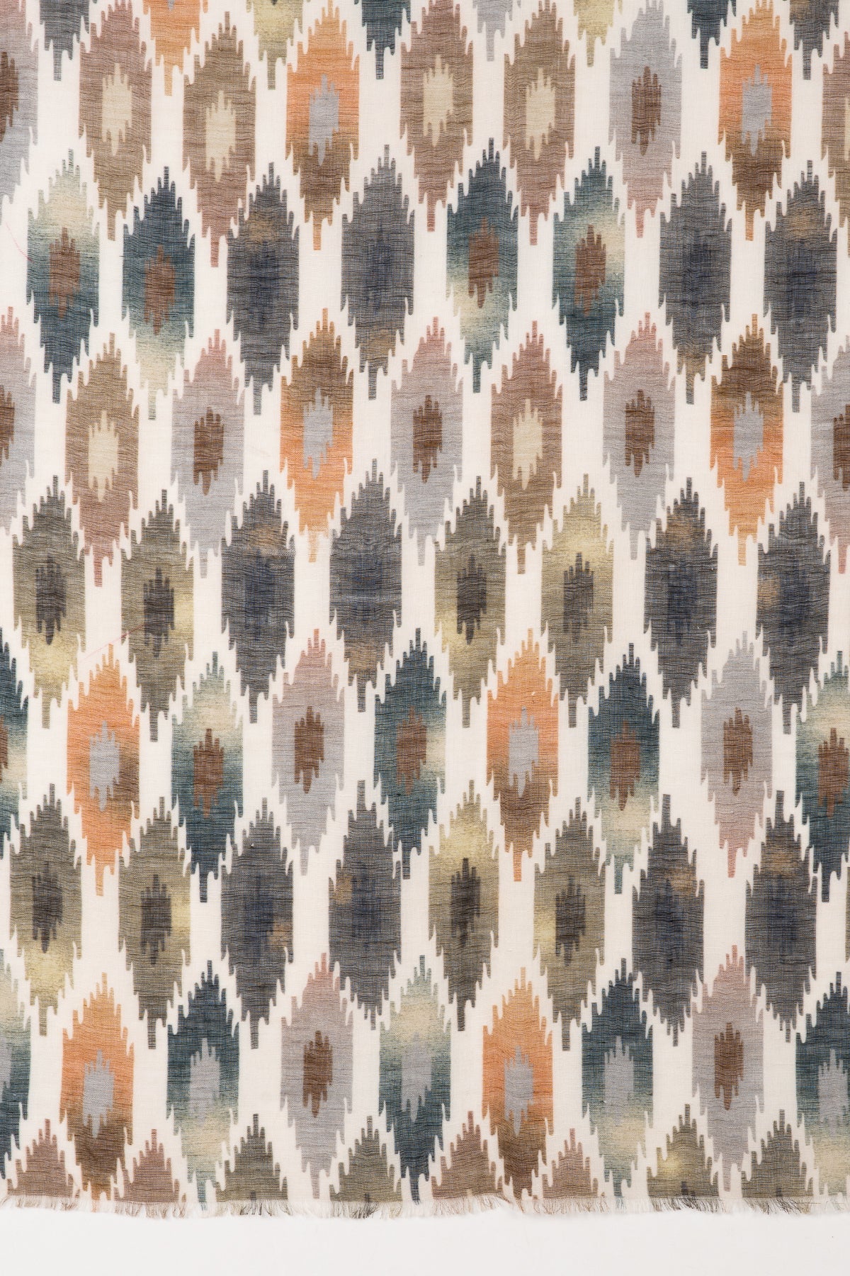 Ikat Glory Printed Linen Cotton Scarf in Multi