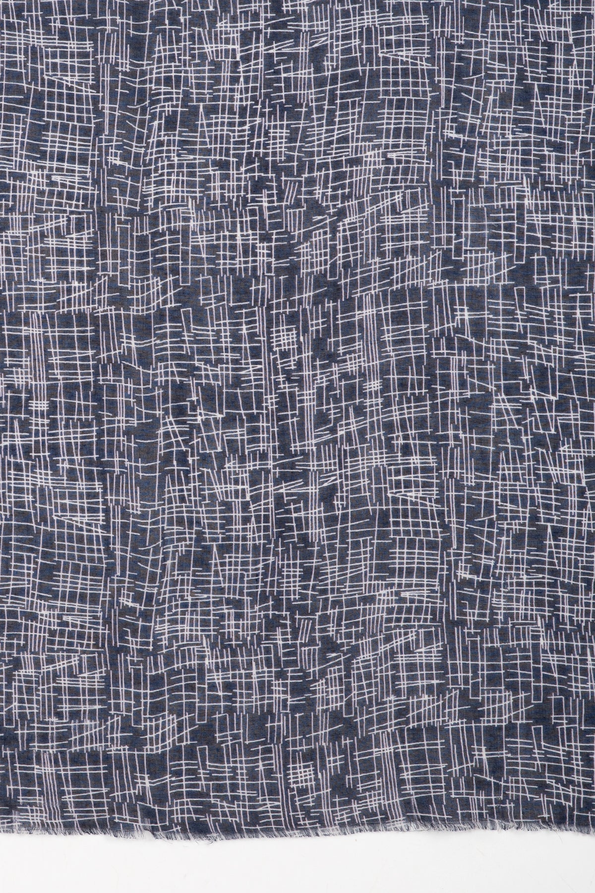 Navy Print Cotton Modal Scarf