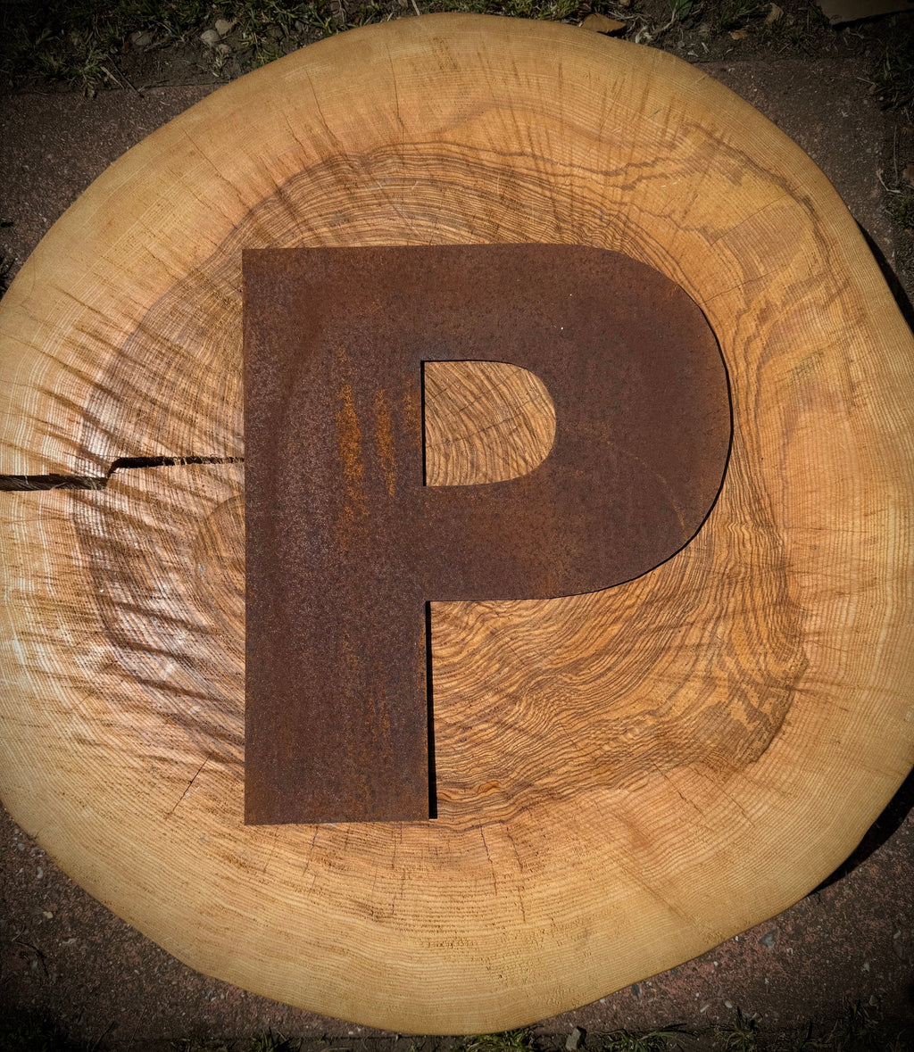 12 Inch Rusty Metal Letters A-Z 0-9