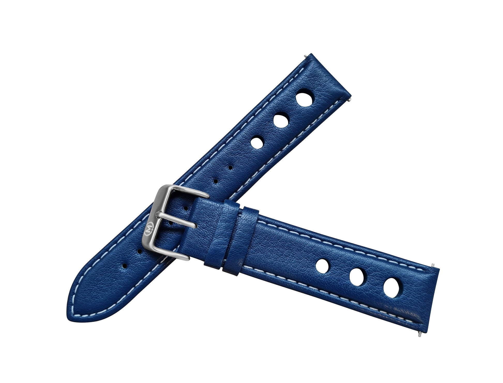 Blue Leather Rally Watch Strap 22mm