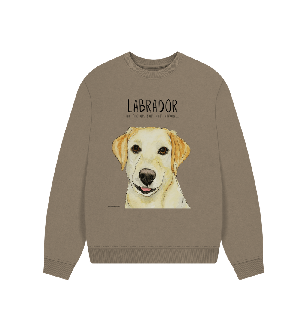 Will Sit for Snacks Yellow Labrador Oversized Sweatshirt