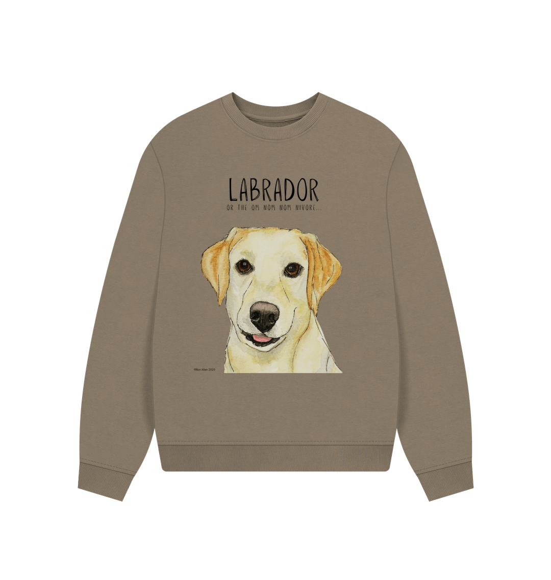 Will Sit for Snacks Yellow Labrador Oversized Sweatshirt