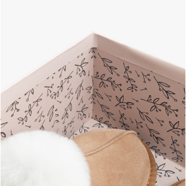 Womens Real Sheepskin Mule Slippers Chestnut