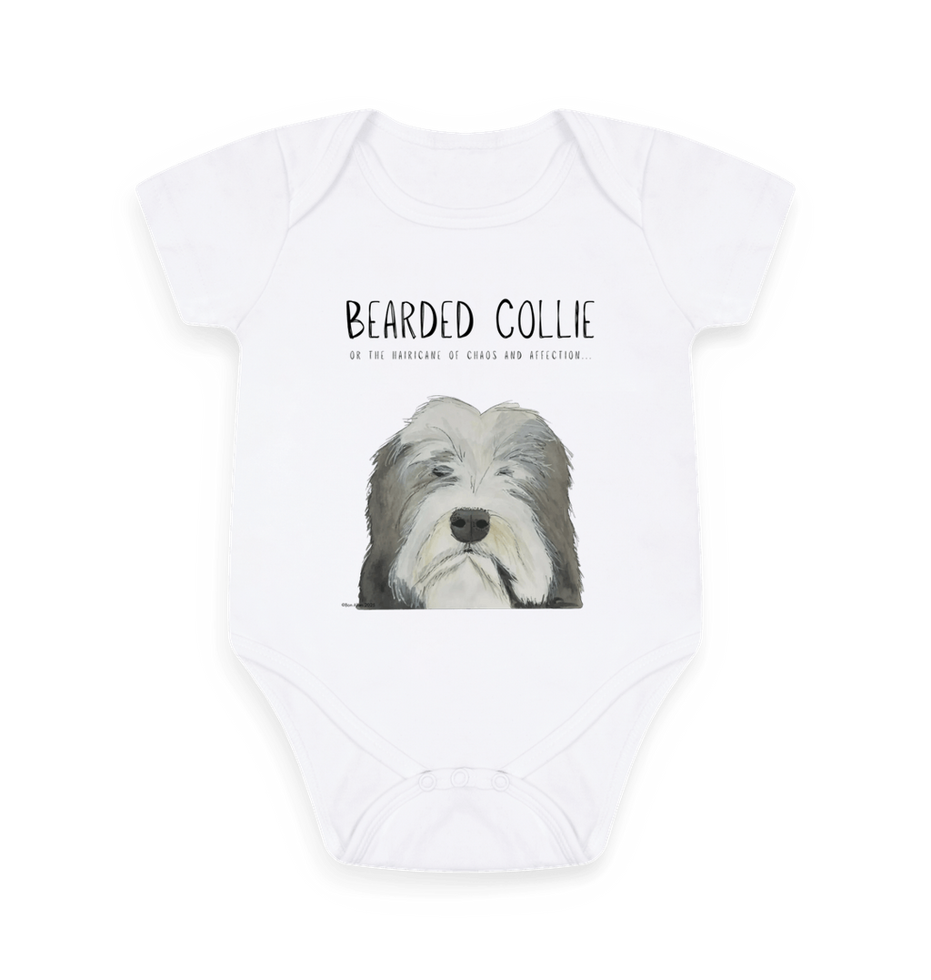 Bearded Collie Baby Bodysuit Organic Cotton