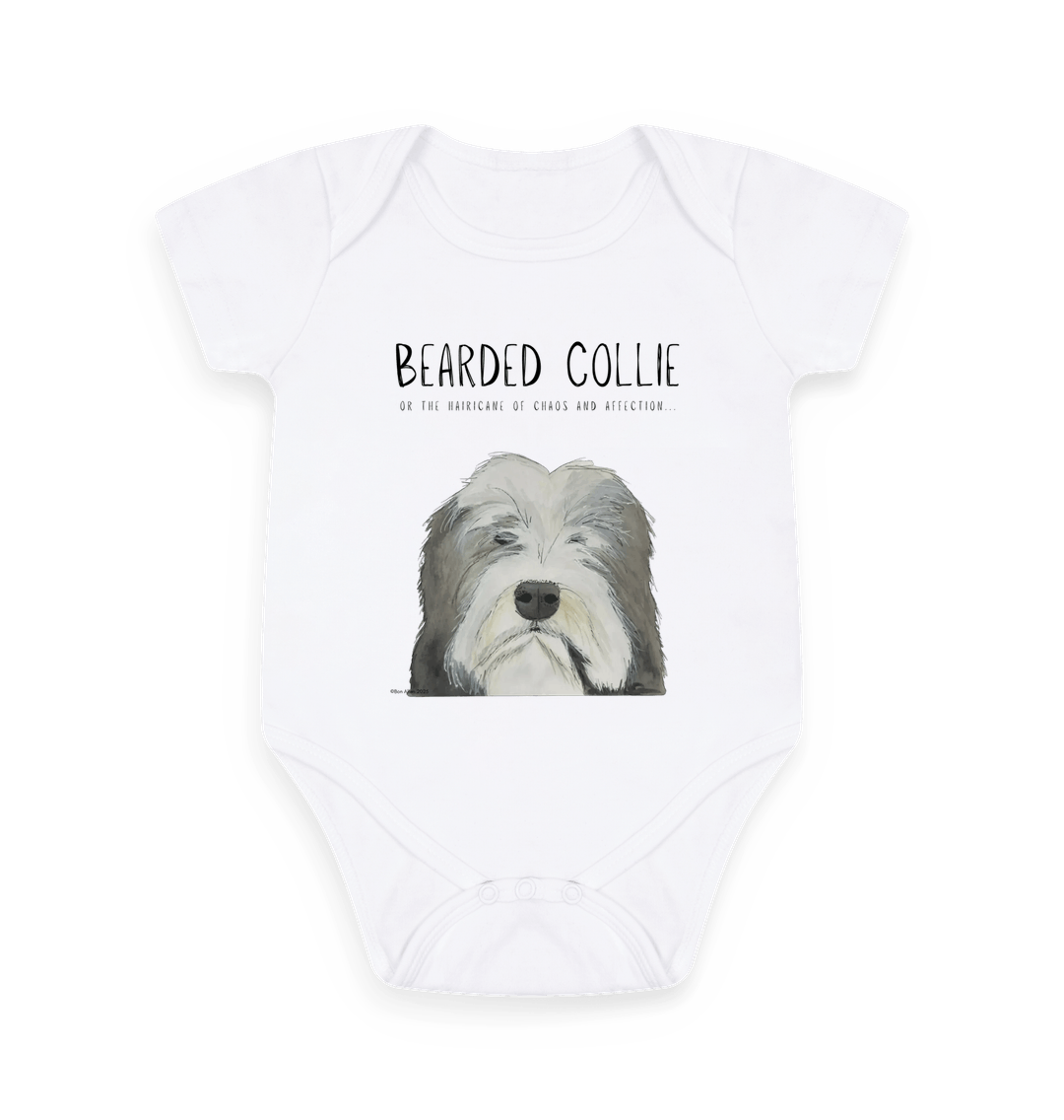 Bearded Collie Baby Bodysuit Organic Cotton