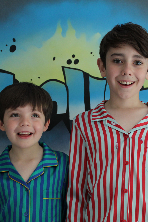 Rainforest Stripe Silk Pyjama Set for Boys