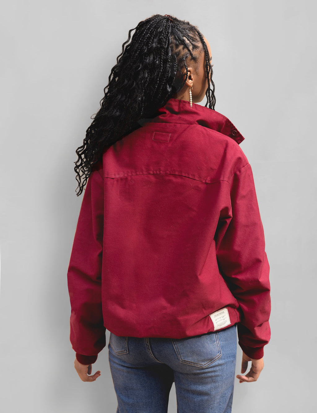 Classic Burgundy Harrington Jacket
