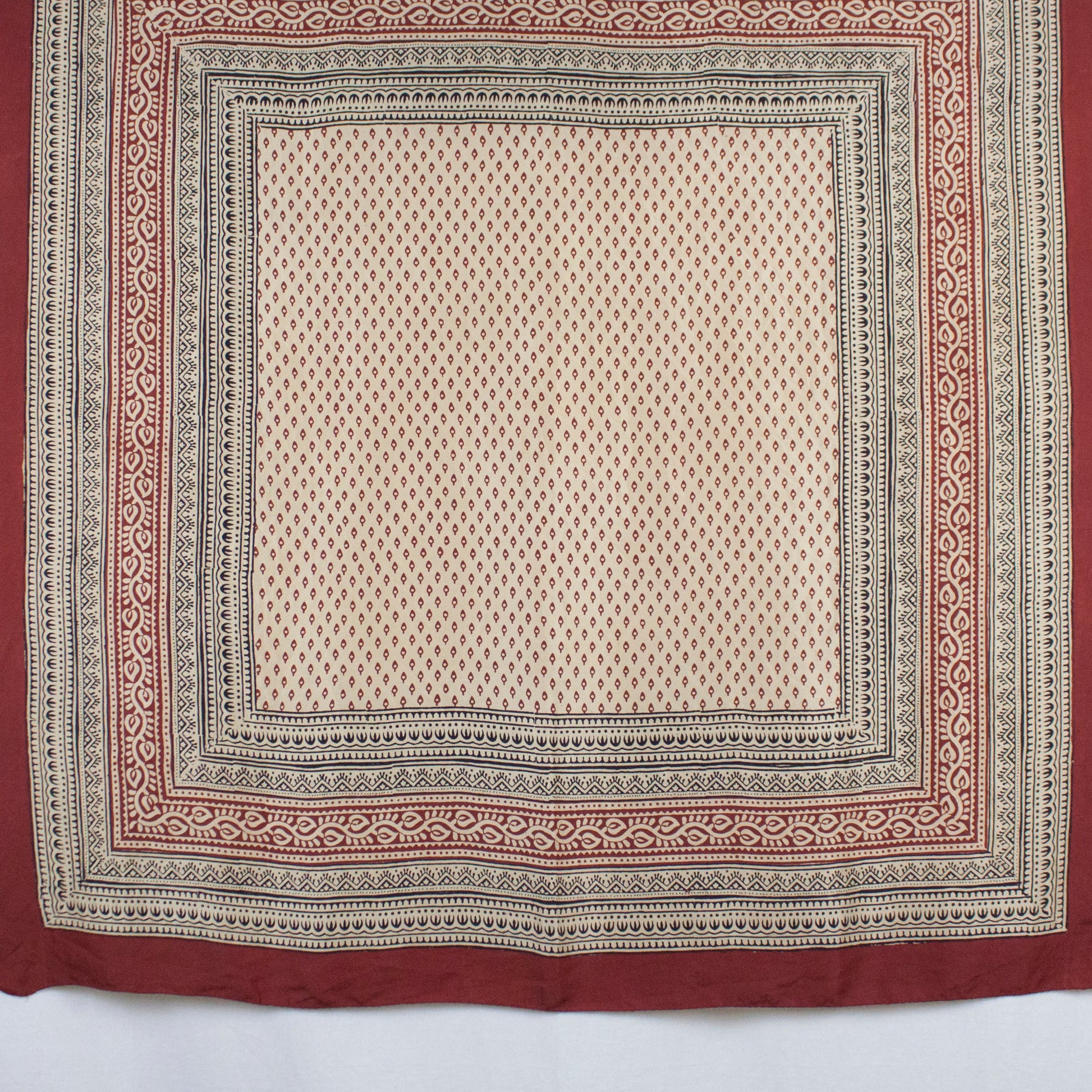 Mini Spade Print Silk Square Scarf in Red