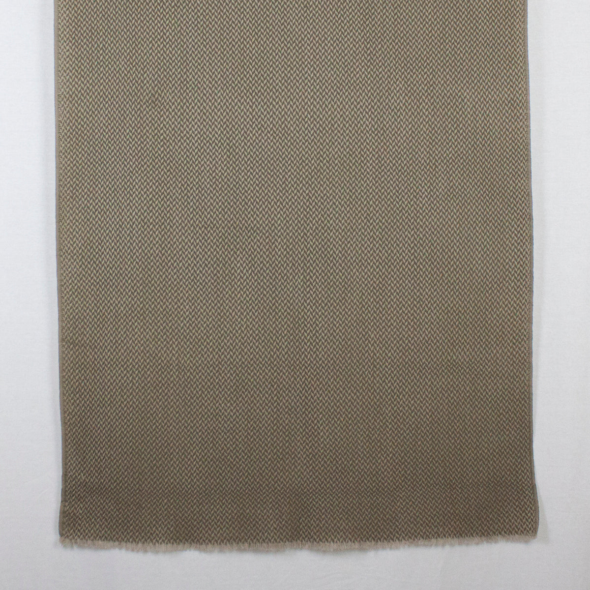 Chevron Weave Two Tone Merino Wool Scarf in Olive Beige