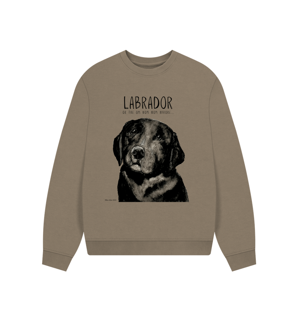Will Sit for Snacks Black Labrador Oversized Sweatshirt
