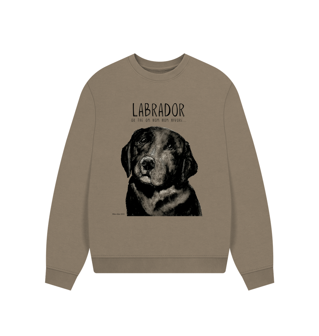 Will Sit for Snacks Black Labrador Oversized Sweatshirt