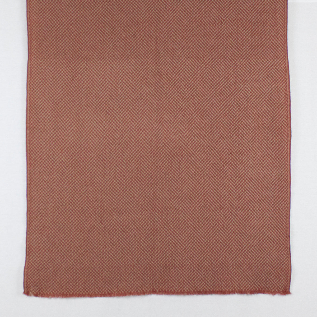 Chevron Weave Two Tone Merino Wool Scarf in Orange Beige