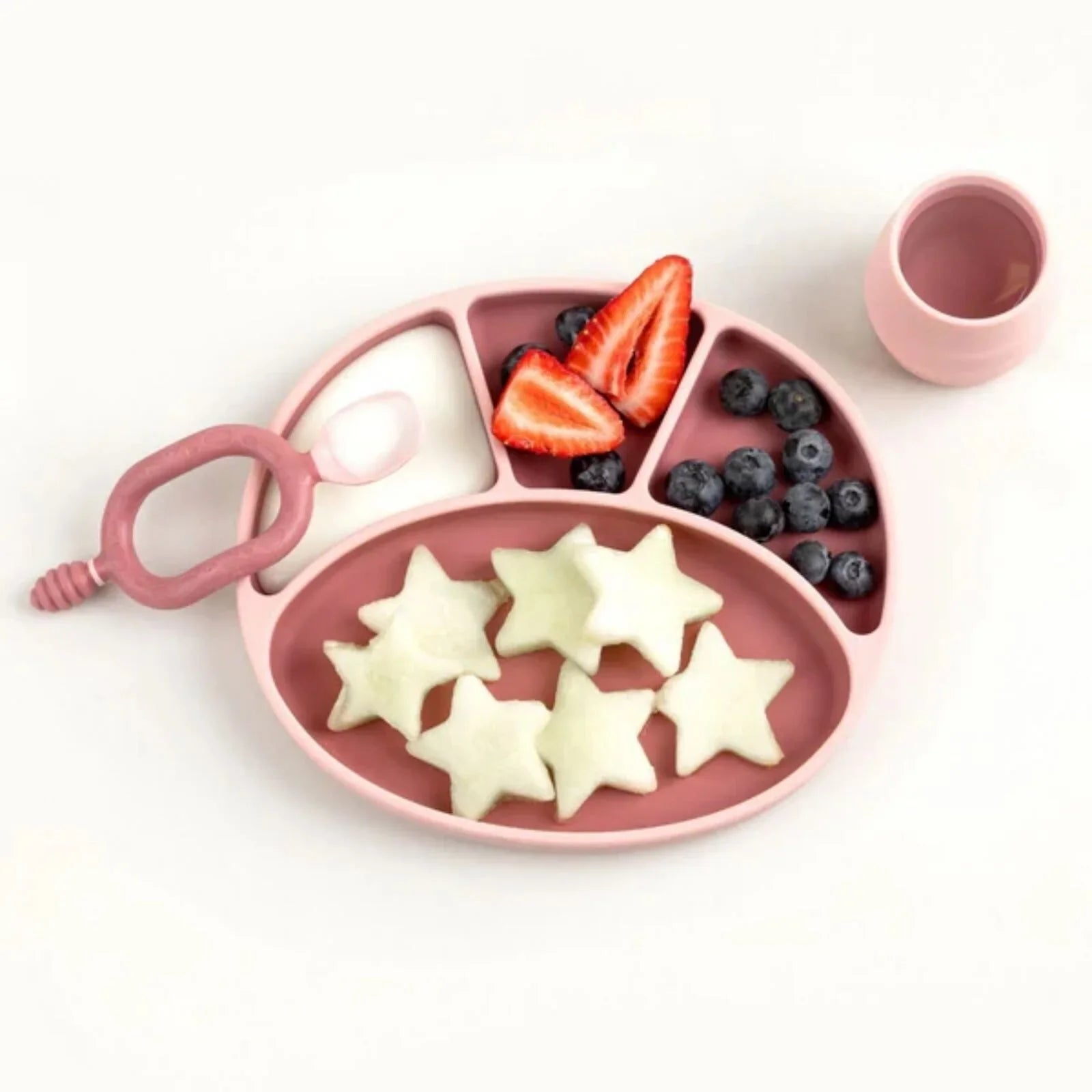 Silicone Suction Divider Plate in Blush