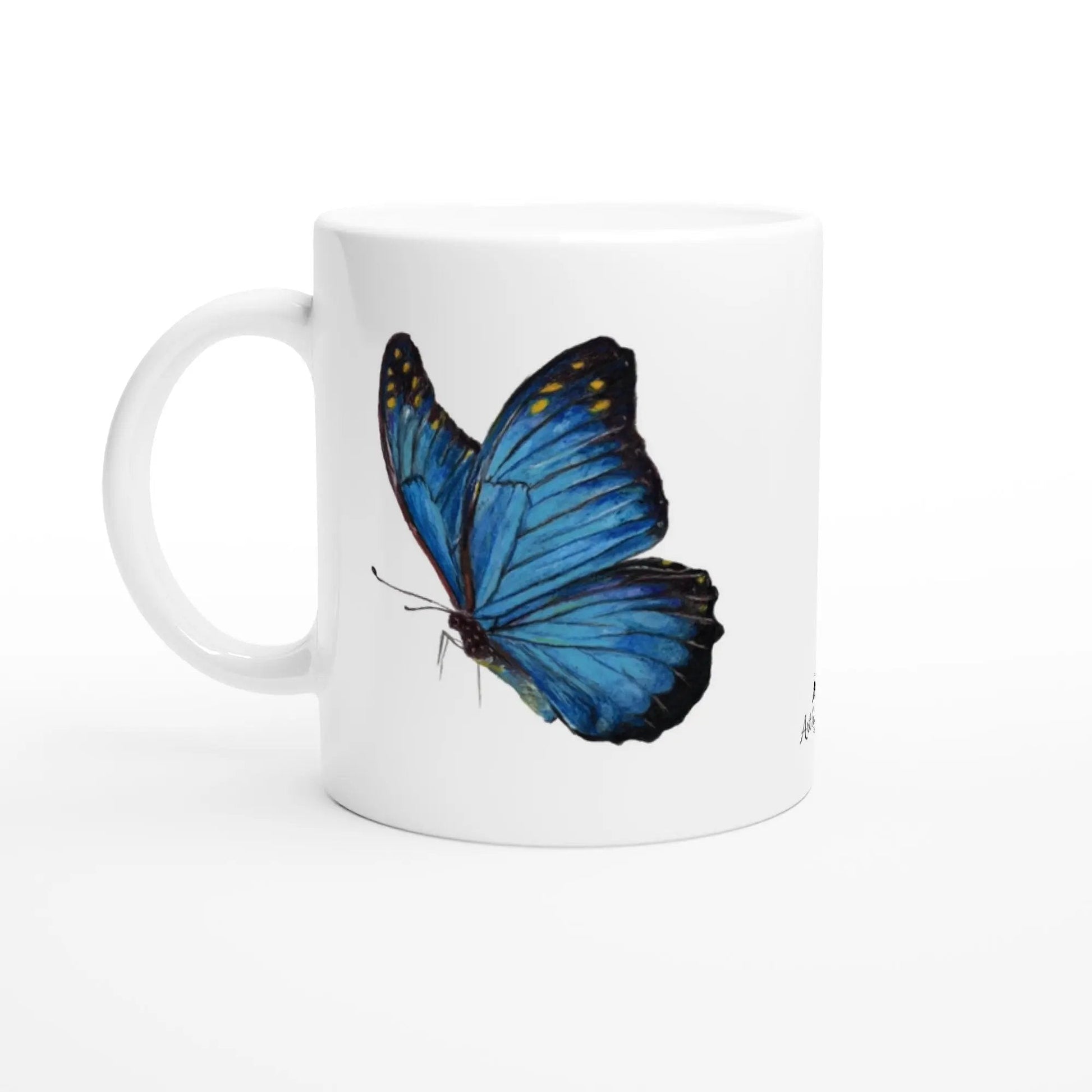 Blue Butterfly 11oz Ceramic Coffee Mug