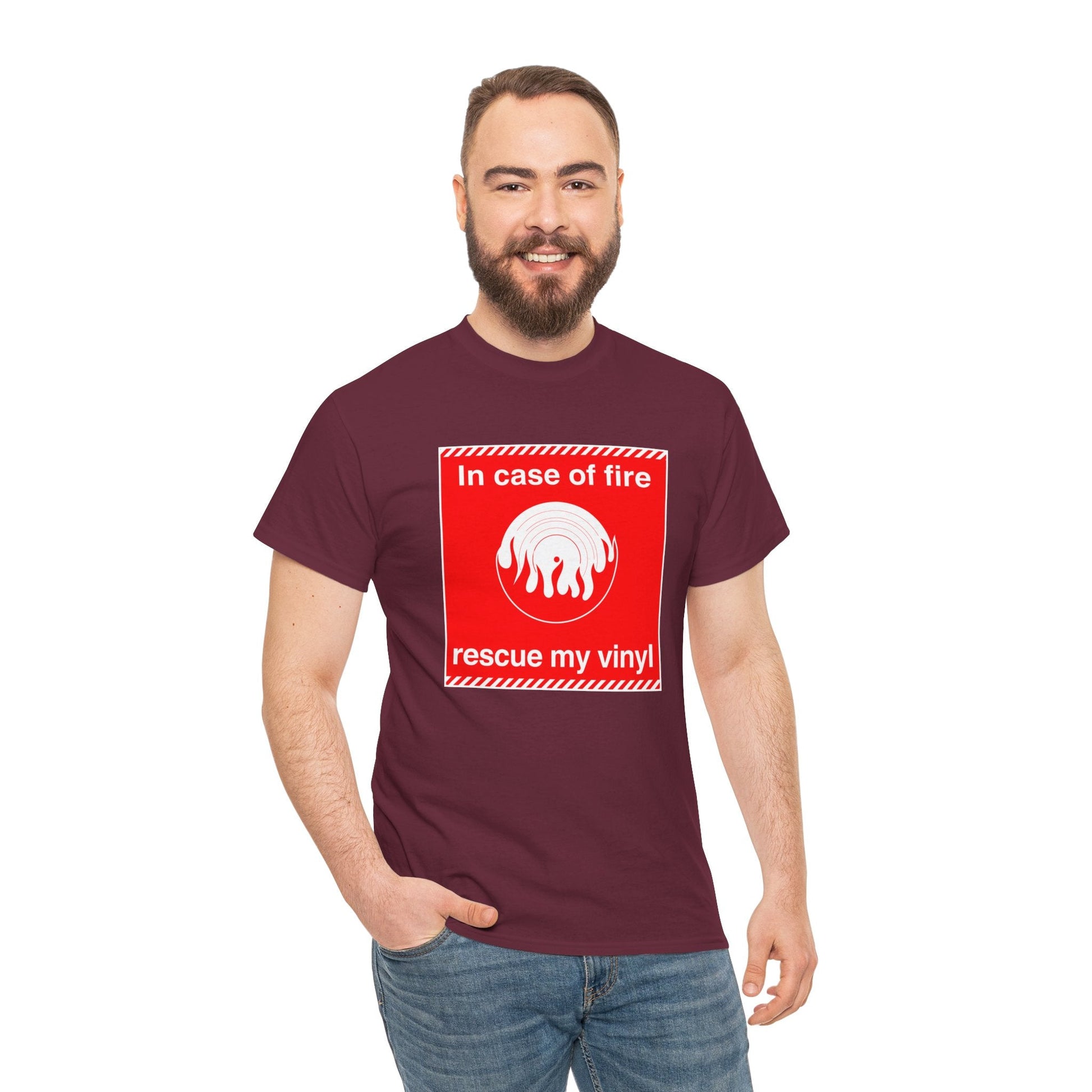 In Case of Fire Save My Vinyl T Shirt