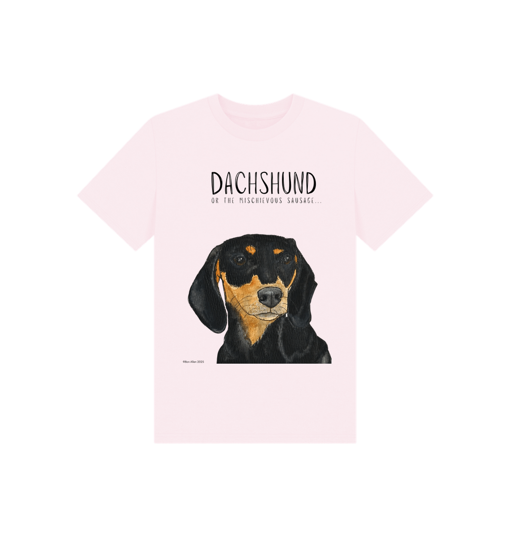 Mischievous Black and Tan Hot Dog Kids T-Shirt