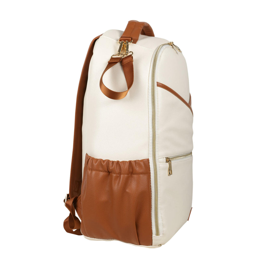 Stylish Cappuccino Diaper Bag – Lightweight & Vegan Leather by Ally Scandic at www.brixbailey.com