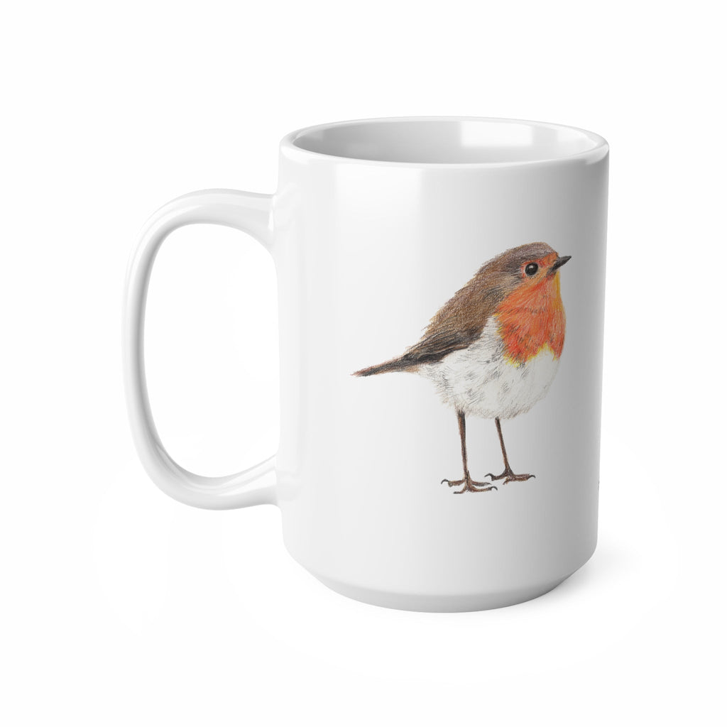 Robin Bird Ceramic Coffee Mug 15oz