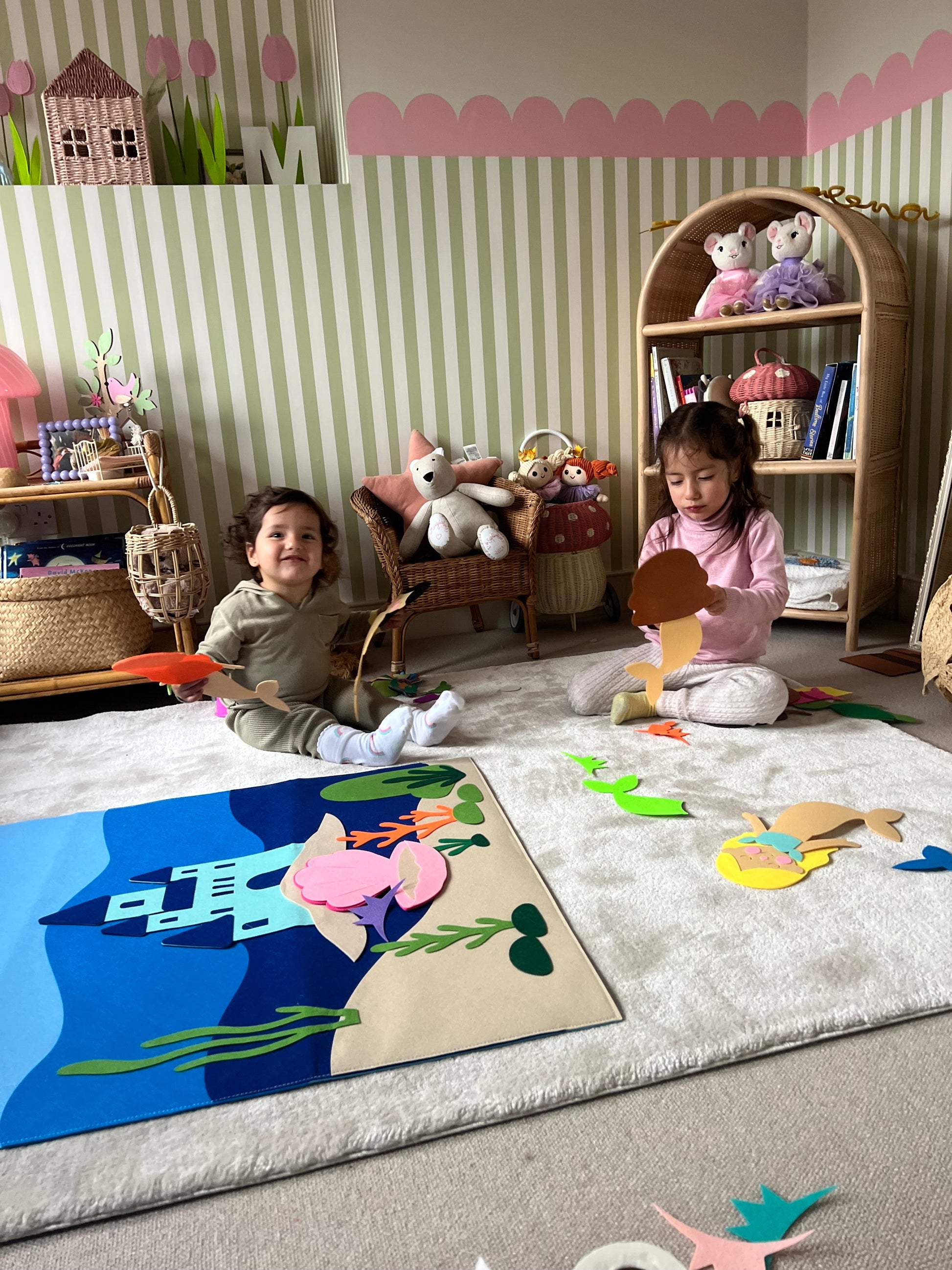 Mermaid Felt Play Board Magical Dress Up Activity for Girls