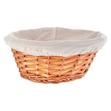 Round Wicker Basket with Cream Lining