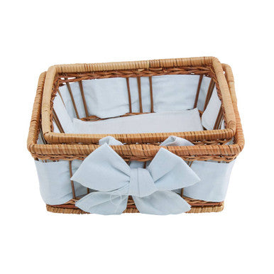 Set of Two Natural Fern Baskets with Lining