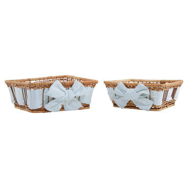 Set of Two Natural Fern Baskets with Lining