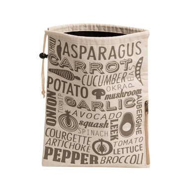 Grey and Natural Vegetable Storage Bag