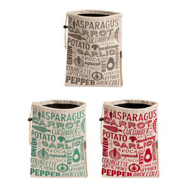 Grey and Natural Vegetable Storage Bag