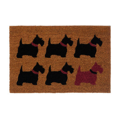 Scottie Dog Doormat in Natural Coir