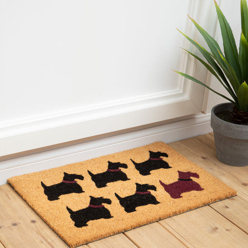 Scottie Dog Doormat in Natural Coir