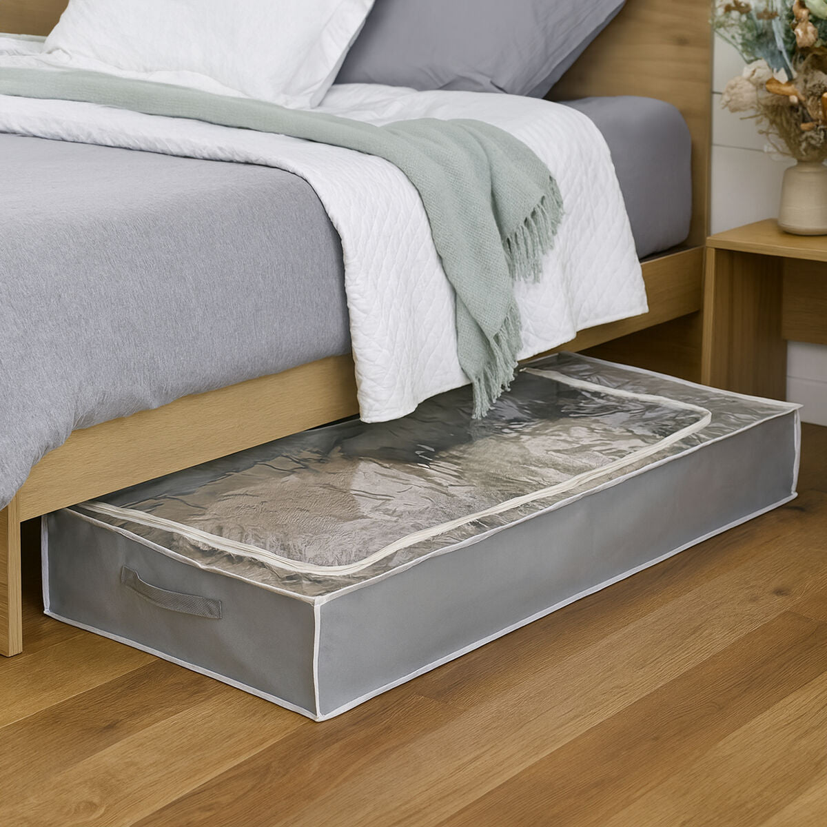 Grey Underbed Storage Bag with Window