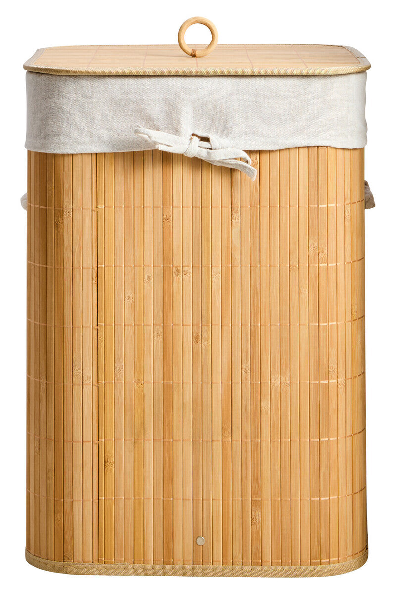Natural Bamboo Square Laundry Hamper