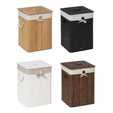 Natural Bamboo Square Laundry Hamper