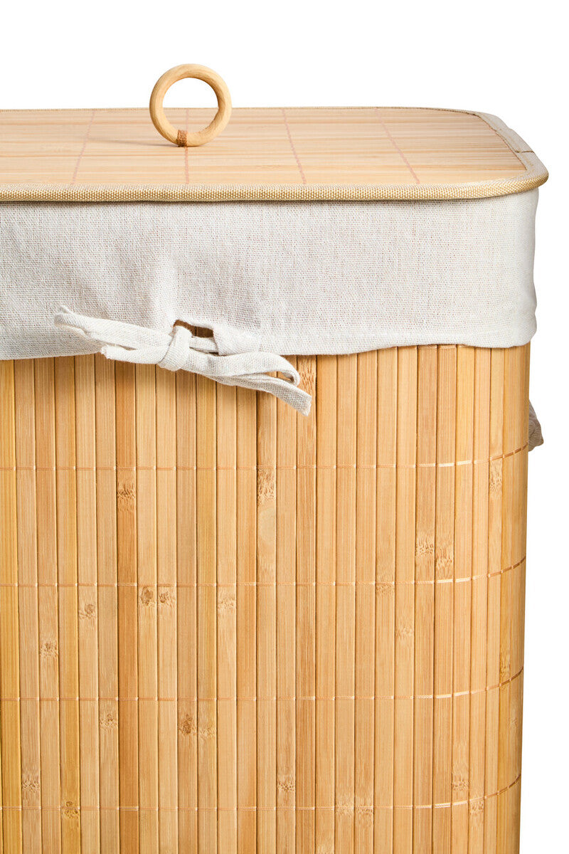 Natural Bamboo Square Laundry Hamper