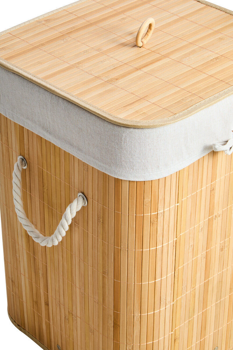 Natural Bamboo Square Laundry Hamper
