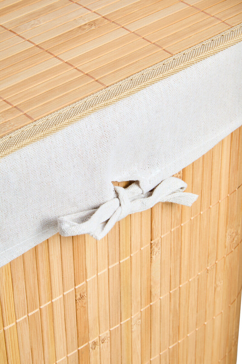 Natural Bamboo Square Laundry Hamper